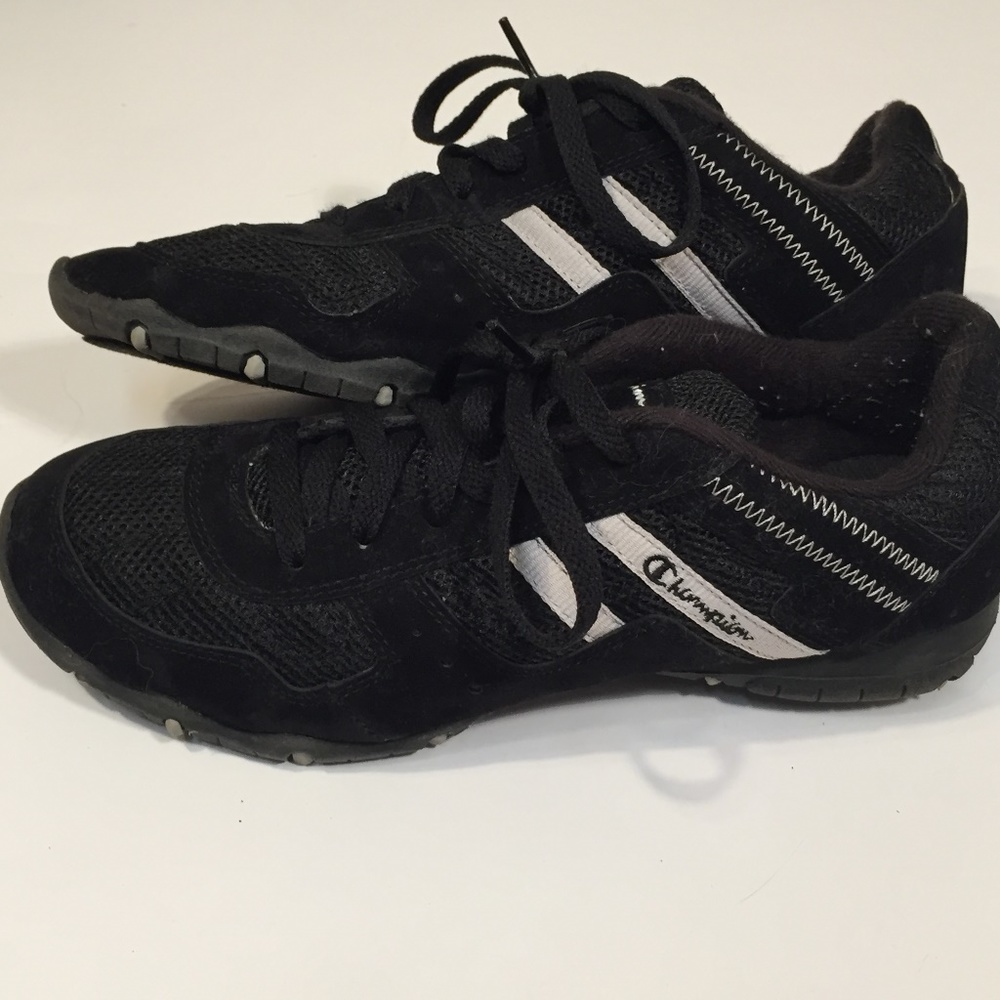Champion Black Suede and Mesh Sneaker, 9.5